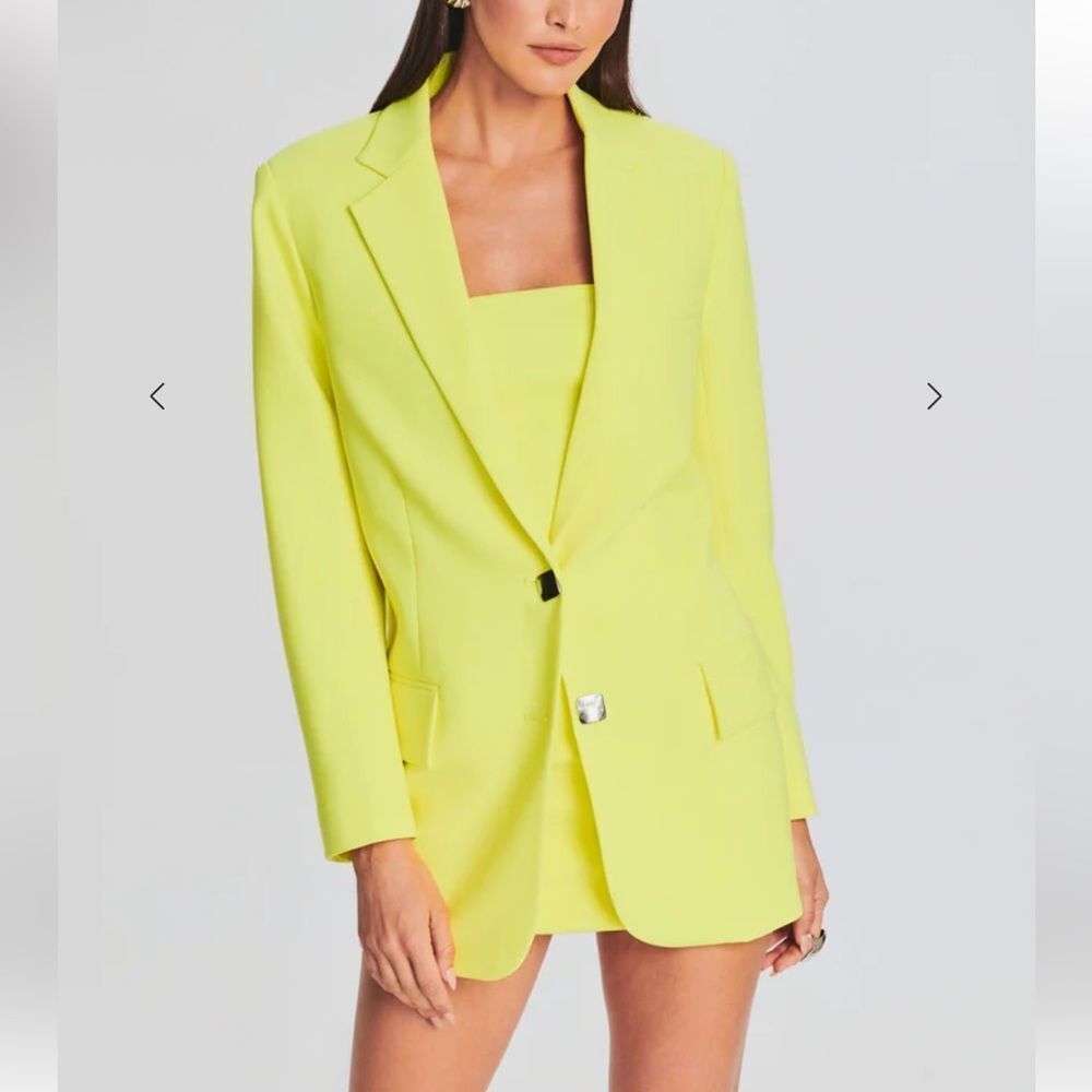 NEW Retrofete Natal Blazer Neon Yellow Size Large